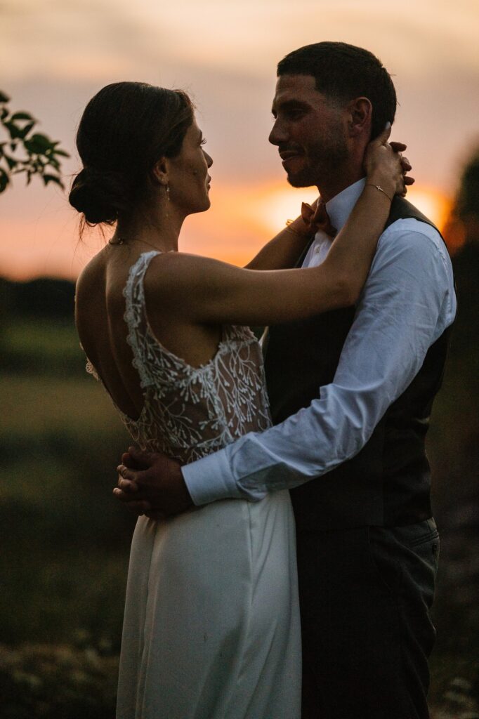 Estelle et Benjamin au coucher du soleil