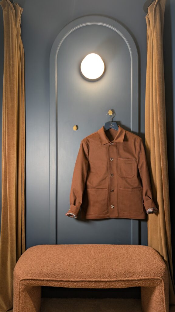 Auguste Tailleur, Work Jacket en coton lourd 500gr/Ml Duca Visconti Di Modrone, doublure manches fantaisies