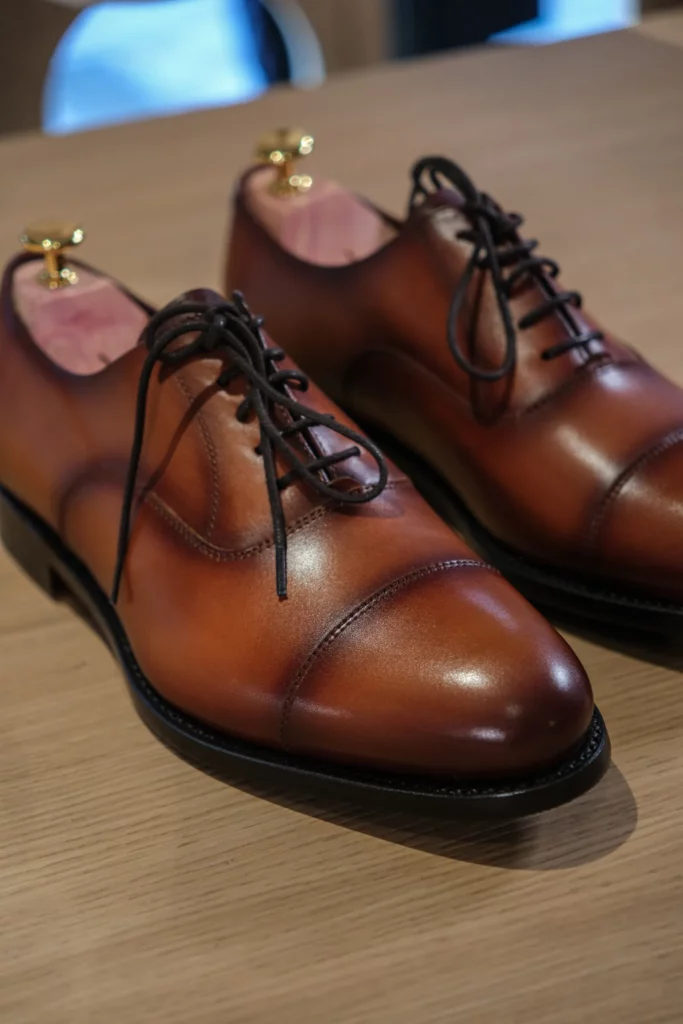 Richelieus en cuir cognac